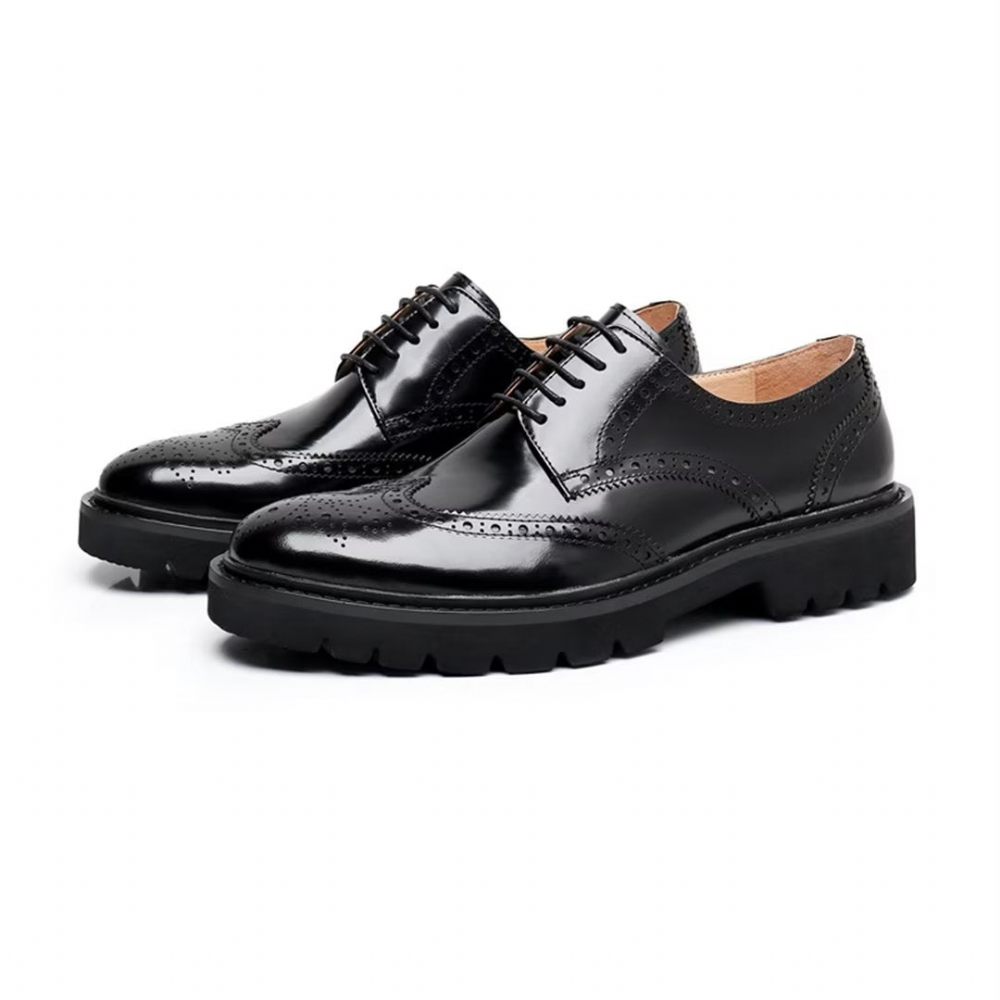 Chaussures Formelles Pour Hommes Habillées Raffinées À Lacets - Noir