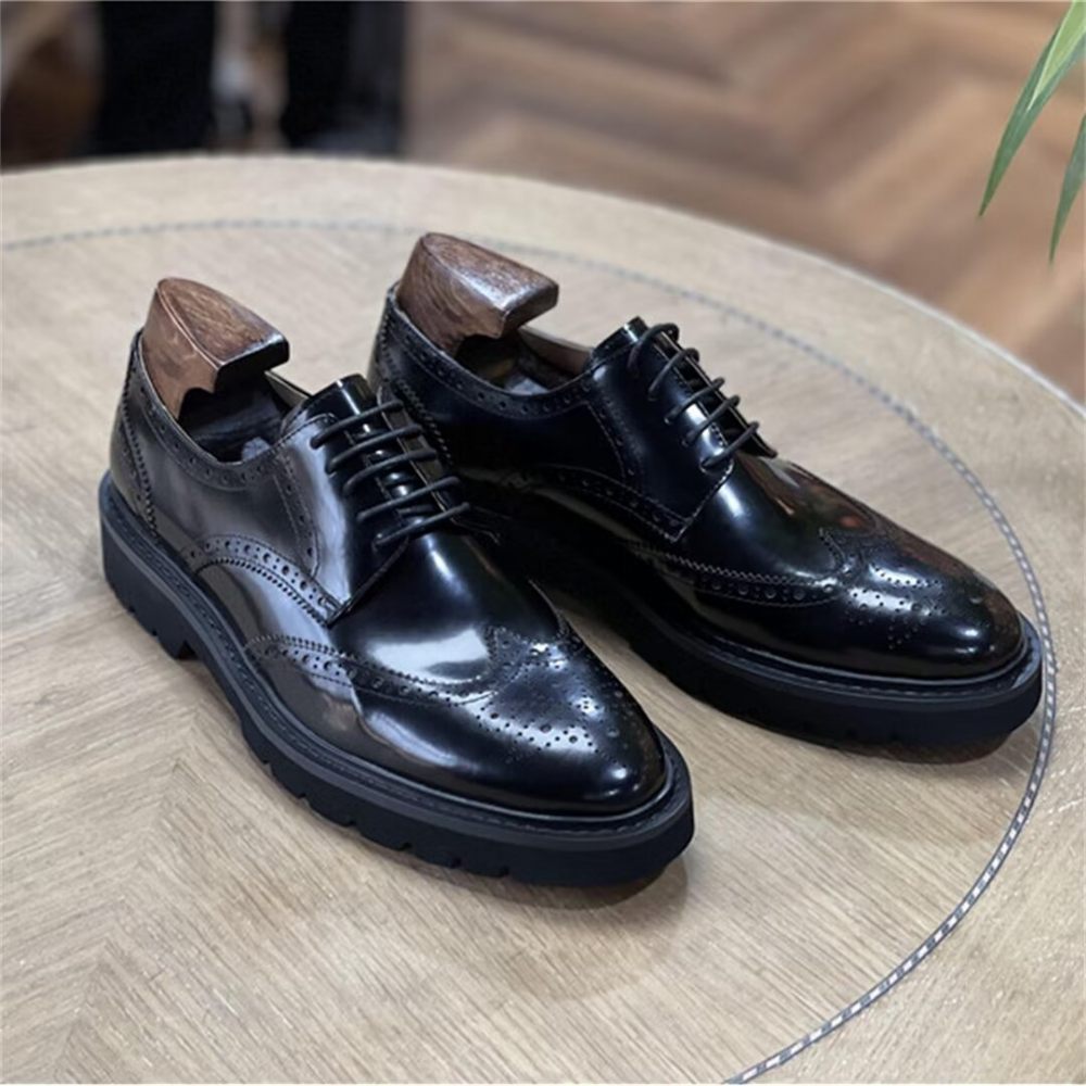 Chaussures Formelles Pour Hommes Habillées Raffinées À Lacets - Noir