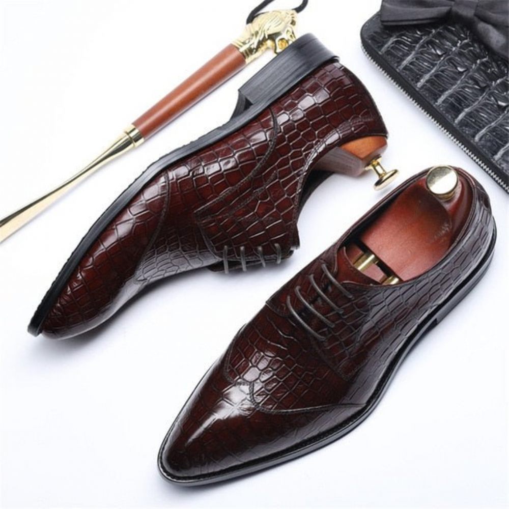 Chaussures Formelles Pour Hommes Habillées Richelieu - Rouge