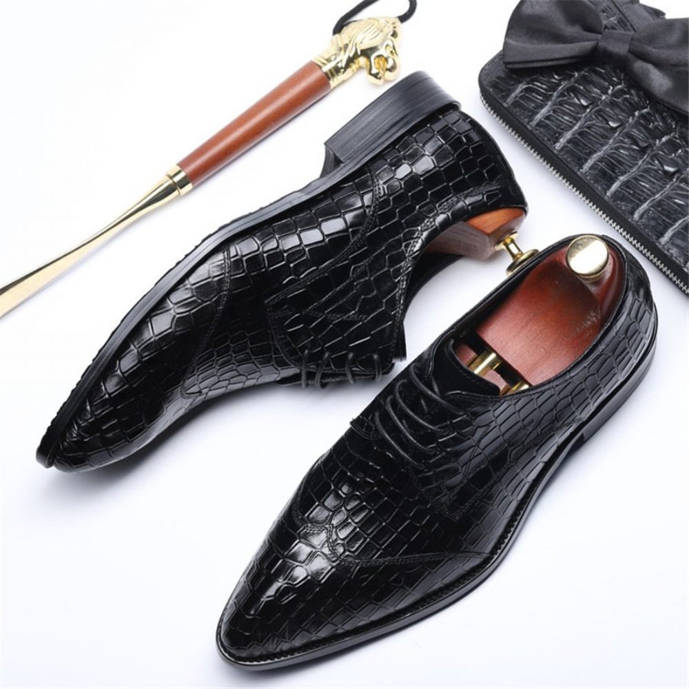 Chaussures Formelles Pour Hommes Habillées Richelieu - Noir