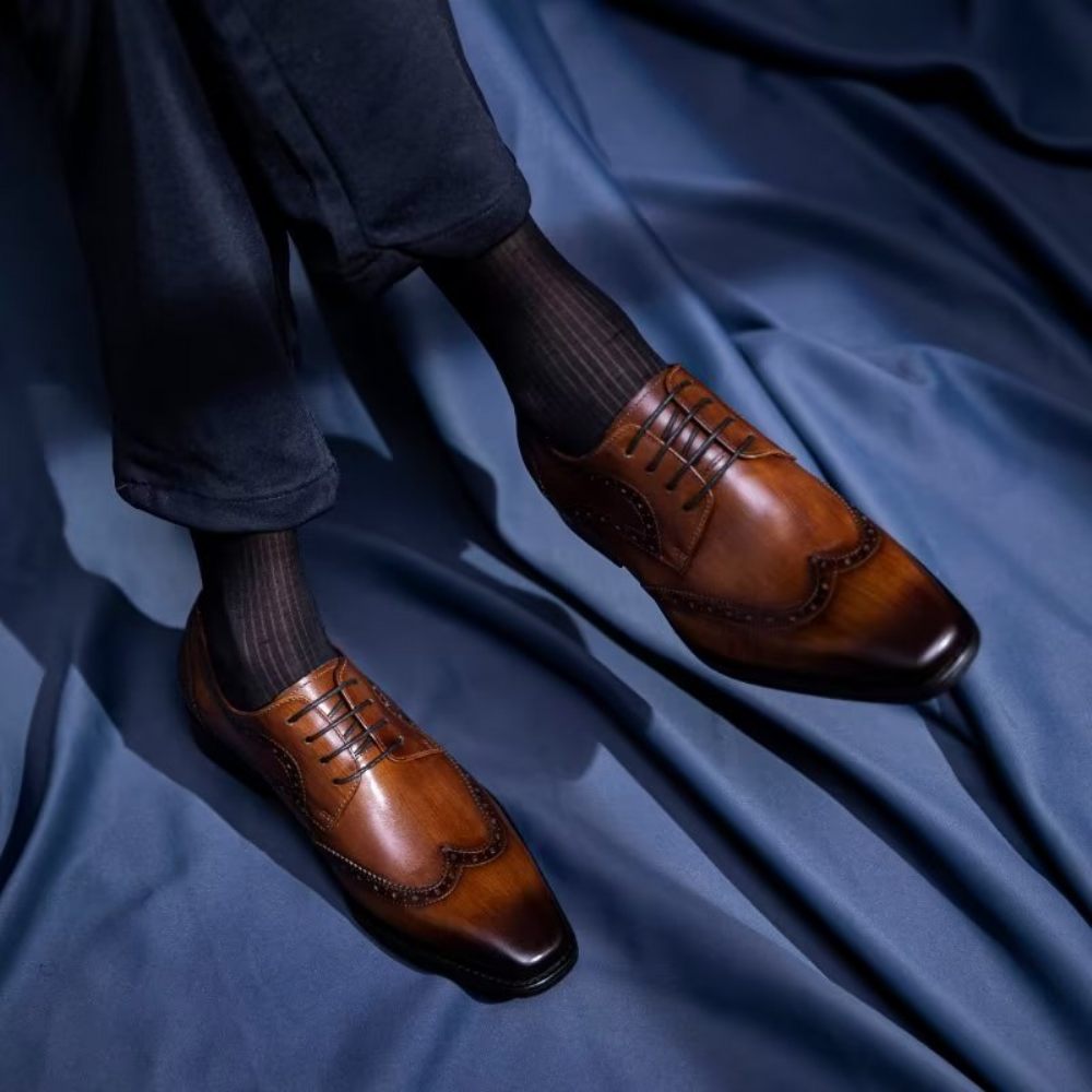 Chaussures Formelles Pour Hommes Habillées Richelieu - Café