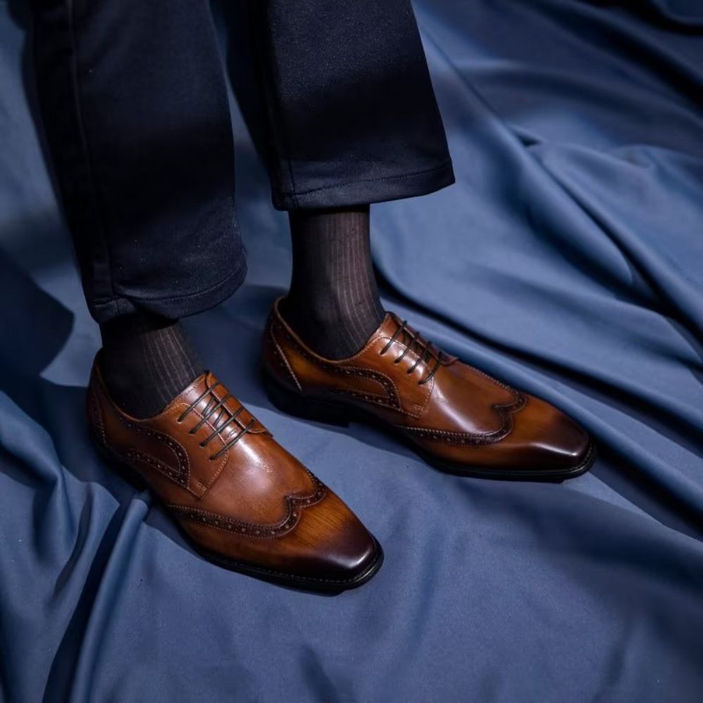 Chaussures Formelles Pour Hommes Habillées Richelieu - Café