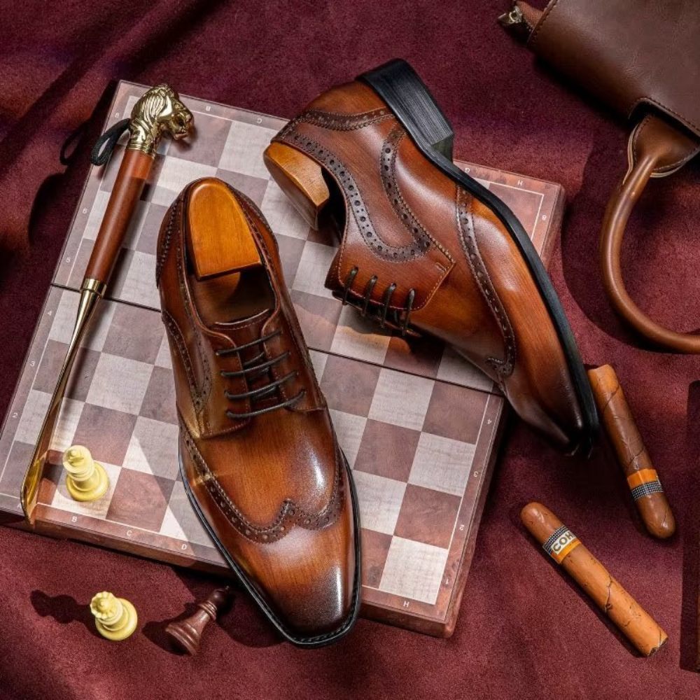 Chaussures Formelles Pour Hommes Habillées Richelieu - Café