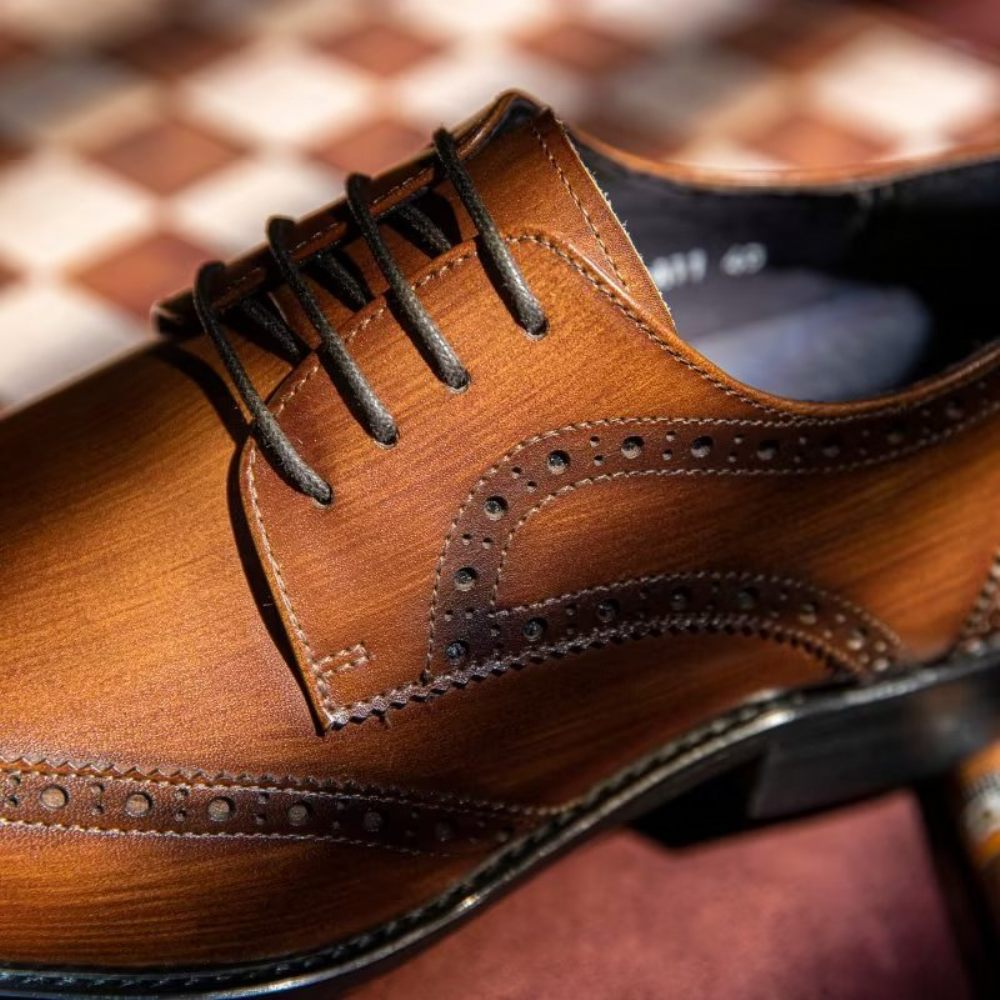 Chaussures Formelles Pour Hommes Habillées Richelieu - Café