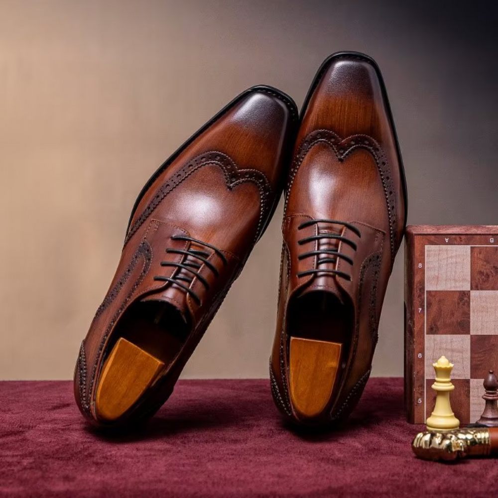 Chaussures Formelles Pour Hommes Habillées Richelieu - Café