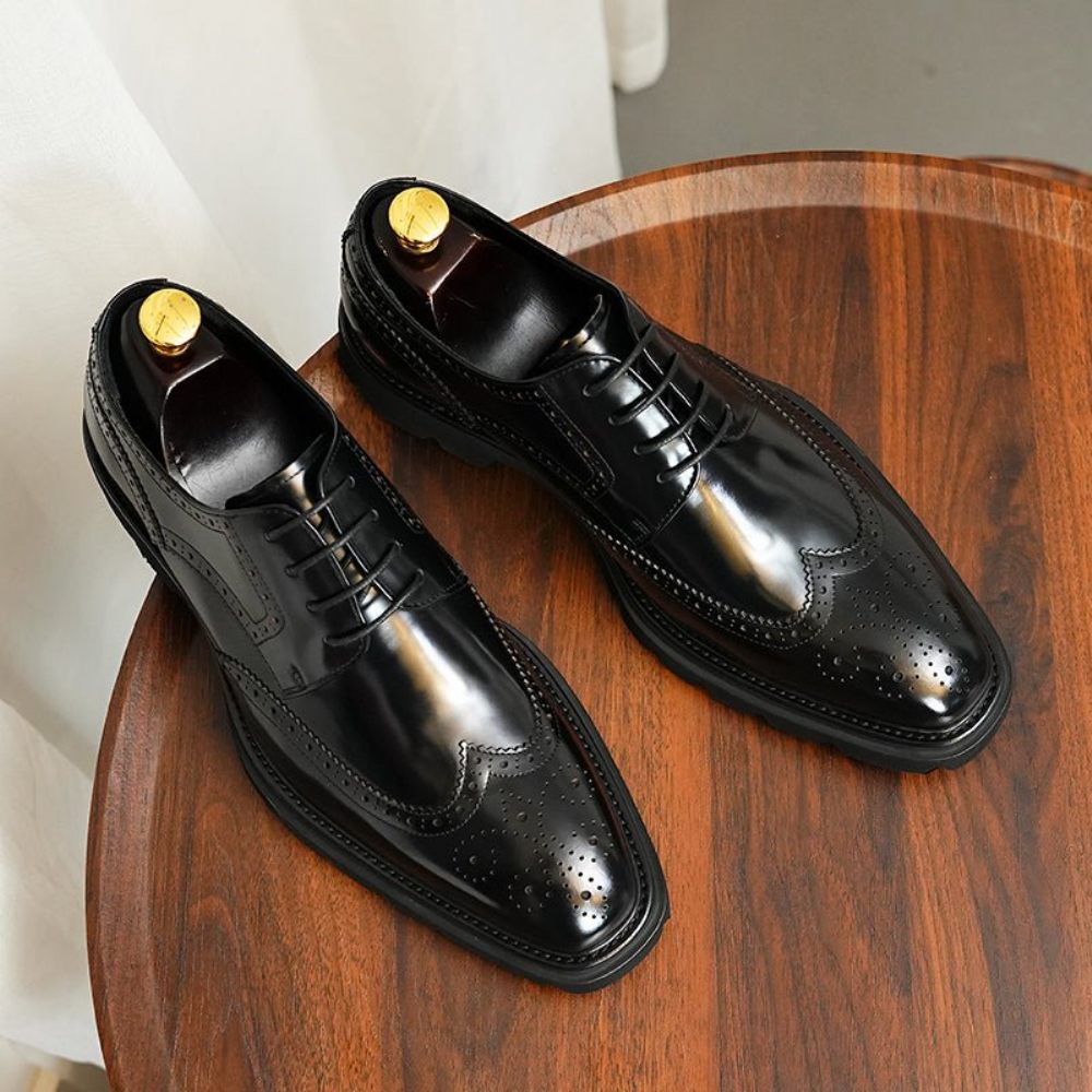 Chaussures Formelles Pour Hommes Habillées Richelieu Luxe Oxford - Noir