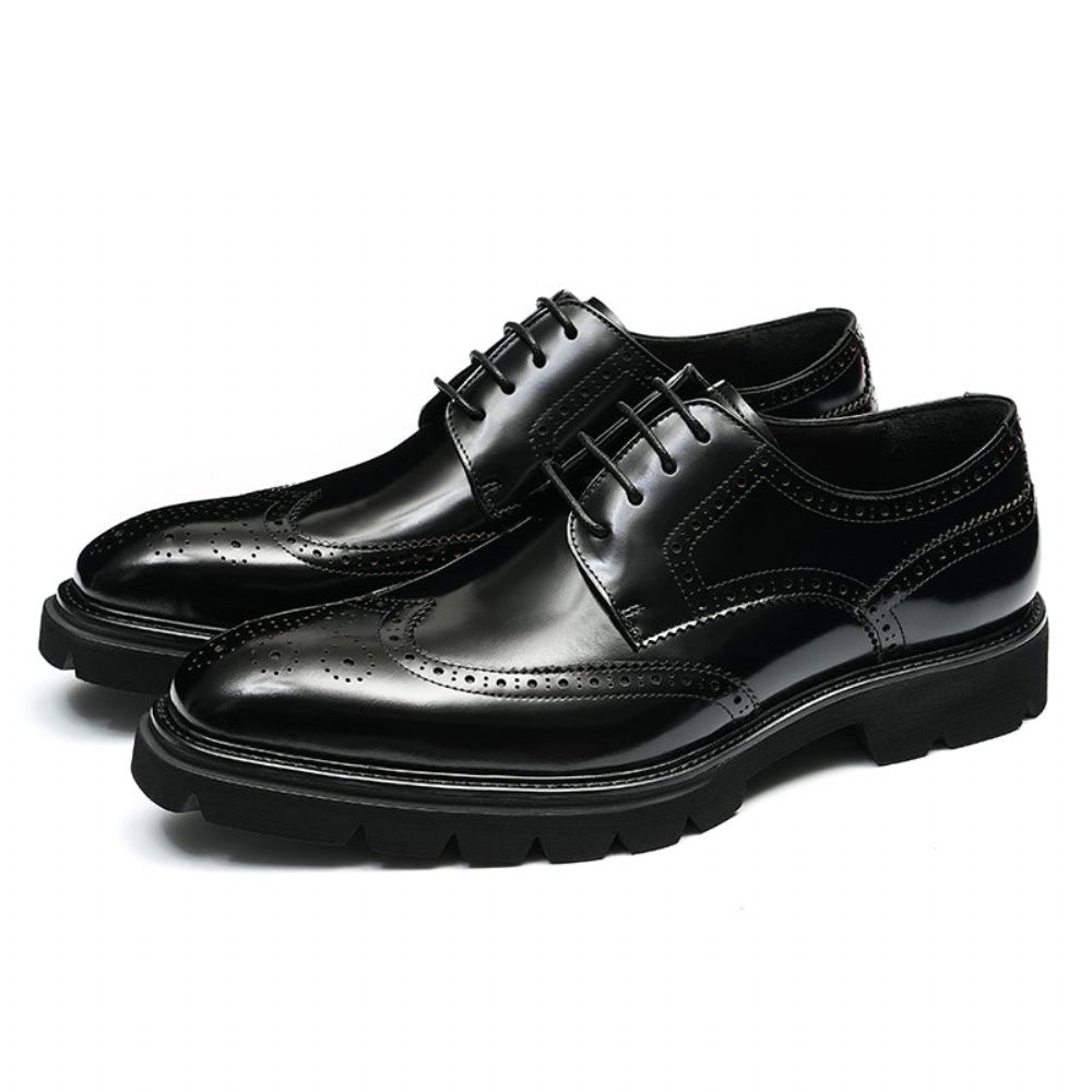 Chaussures Formelles Pour Hommes Habillées Richelieu Luxe Oxford - Noir