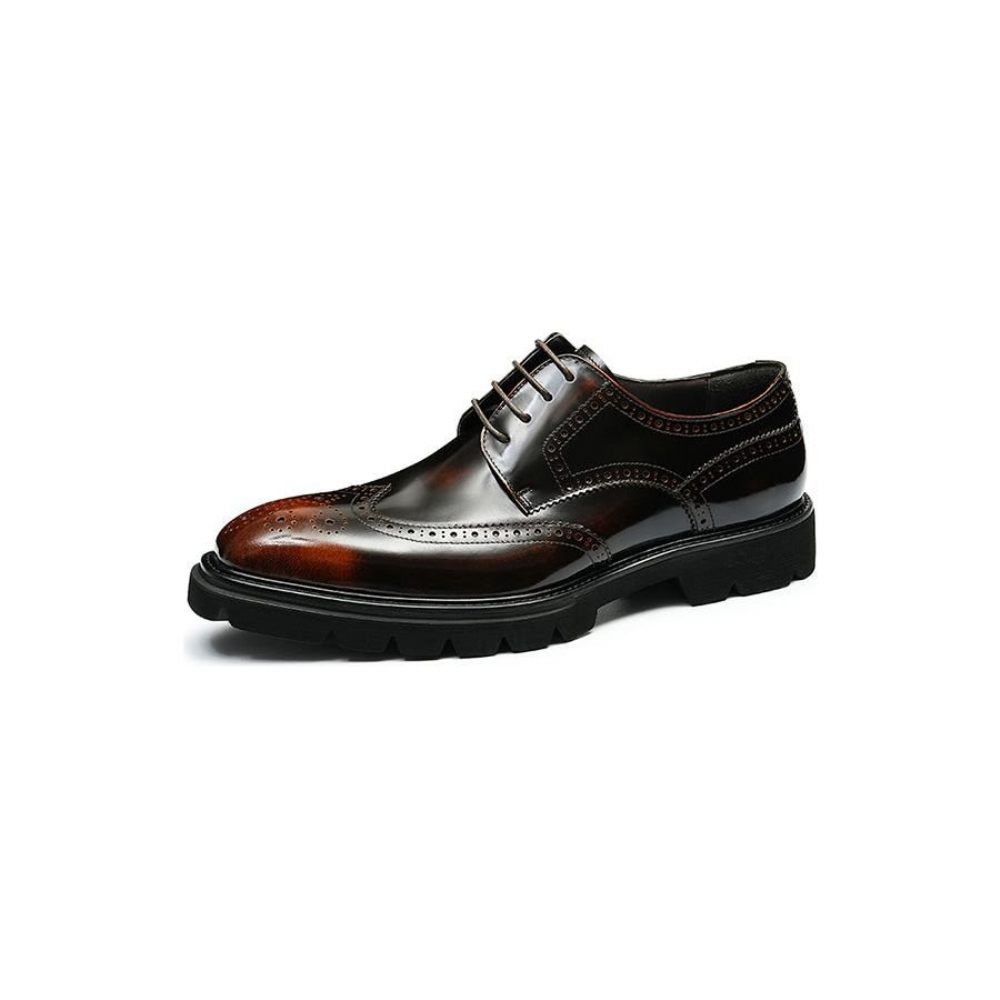 Chaussures Formelles Pour Hommes Habillées Richelieu Luxe Oxford - Café