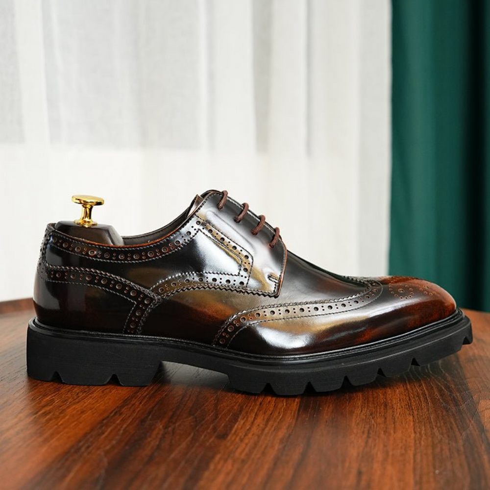 Chaussures Formelles Pour Hommes Habillées Richelieu Luxe Oxford - Café