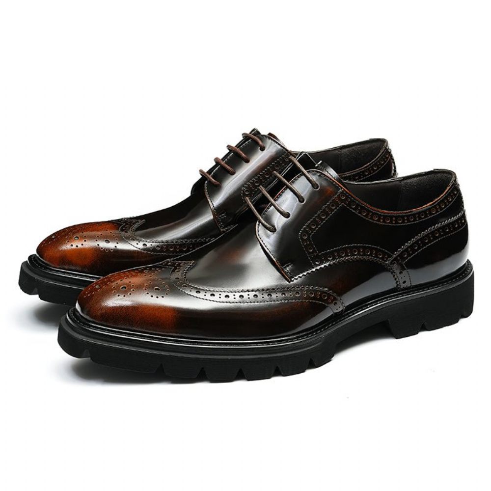 Chaussures Formelles Pour Hommes Habillées Richelieu Luxe Oxford - Café