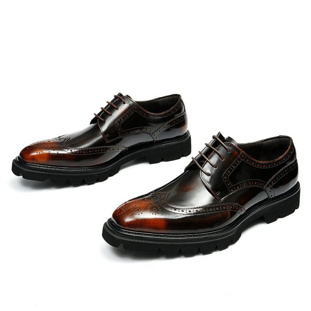 Chaussures Formelles Pour Hommes Habillées Richelieu Luxe Oxford - Café