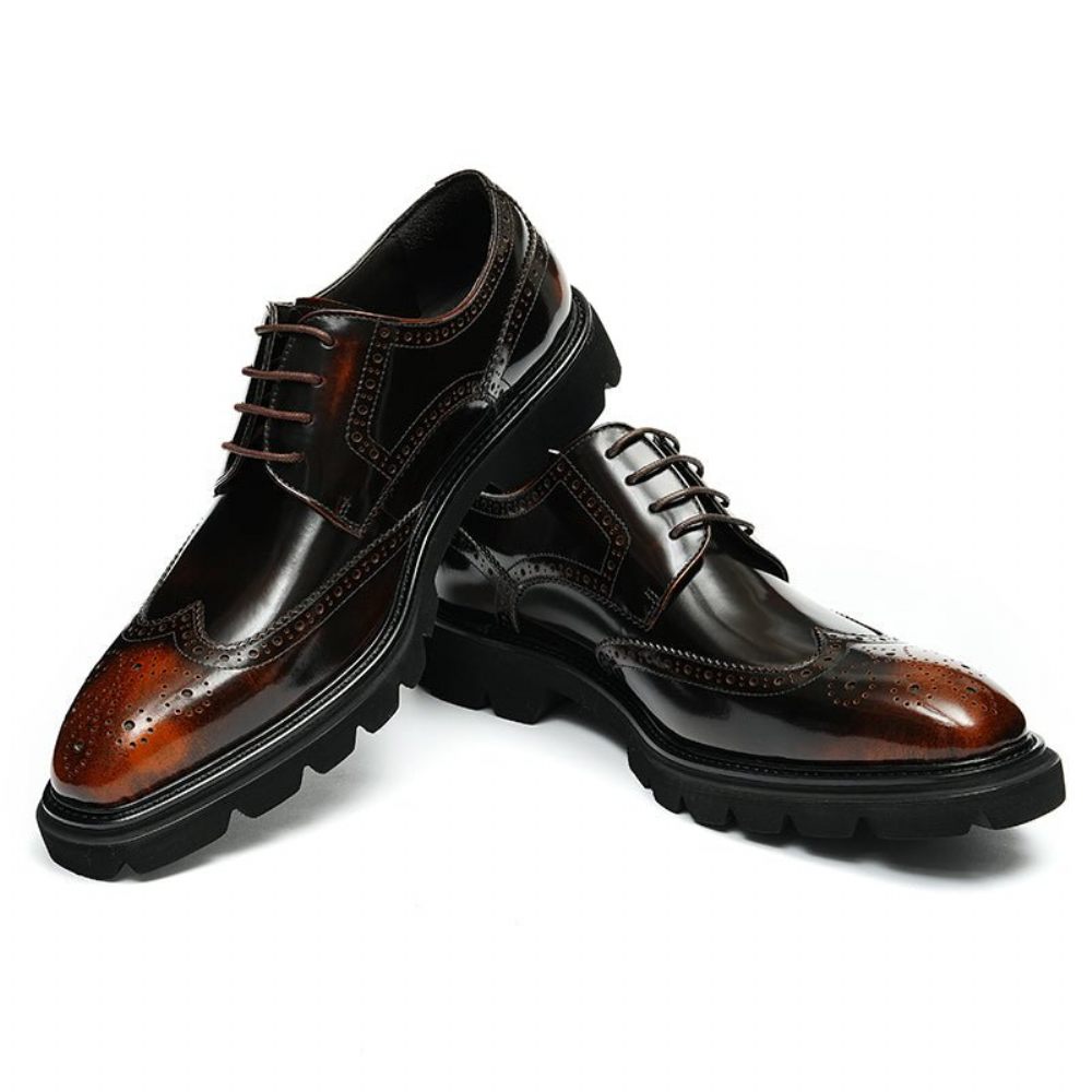 Chaussures Formelles Pour Hommes Habillées Richelieu Luxe Oxford - Café