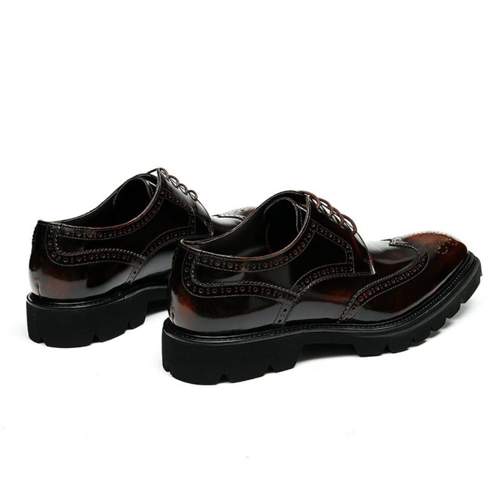 Chaussures Formelles Pour Hommes Habillées Richelieu Luxe Oxford - Café