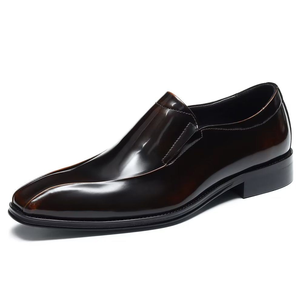 Chaussures Formelles Pour Hommes Habillées Richelieu Luxe Somptueuses À Enfiler - Café