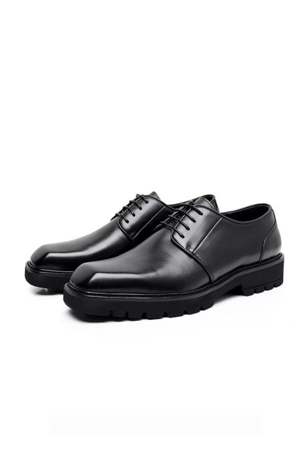 Chaussures Formelles Pour Hommes Habillées Sophistiquées À Bout Carré - Noir