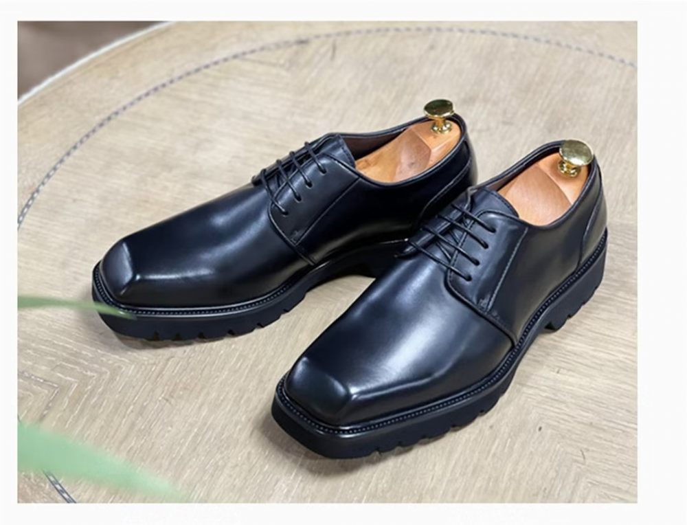 Chaussures Formelles Pour Hommes Habillées Sophistiquées À Bout Carré - Noir