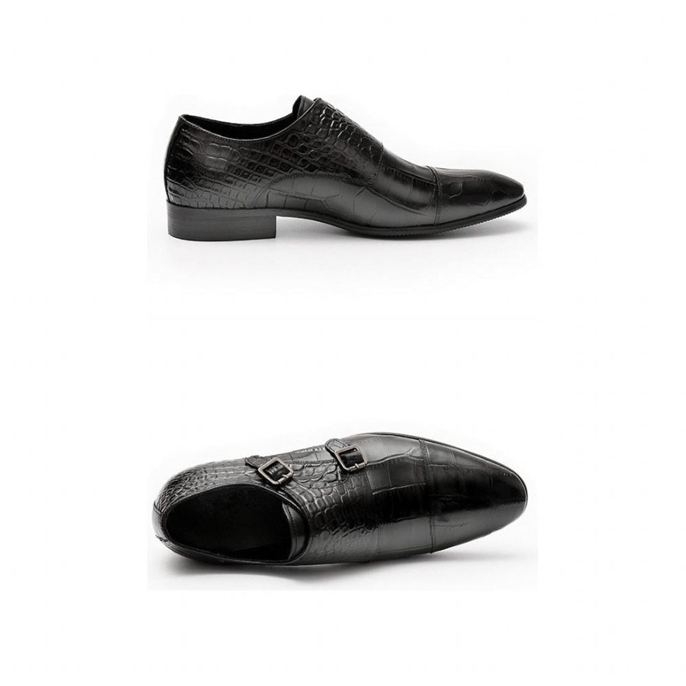 Chaussures Formelles Pour Hommes Habillées À Texture Exotique - Noir