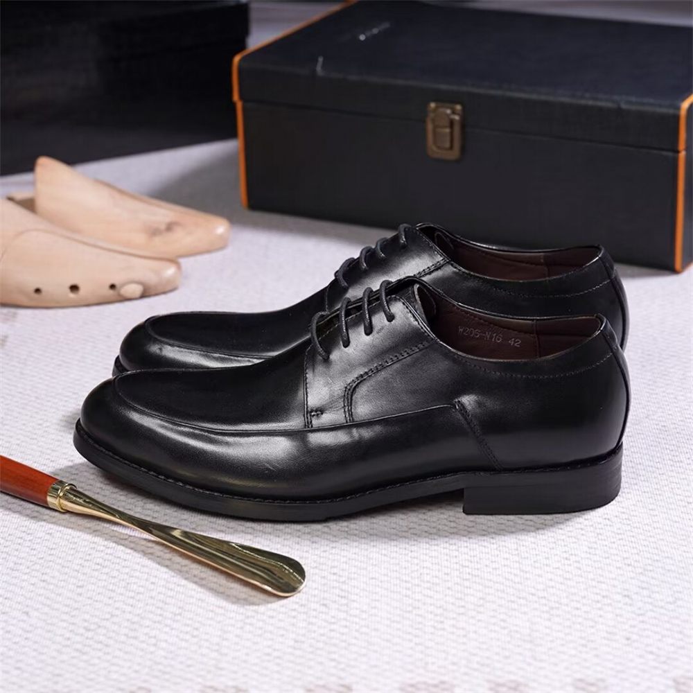 Chaussures Formelles Pour Hommes À Lacets Charme Contemporain - Noir