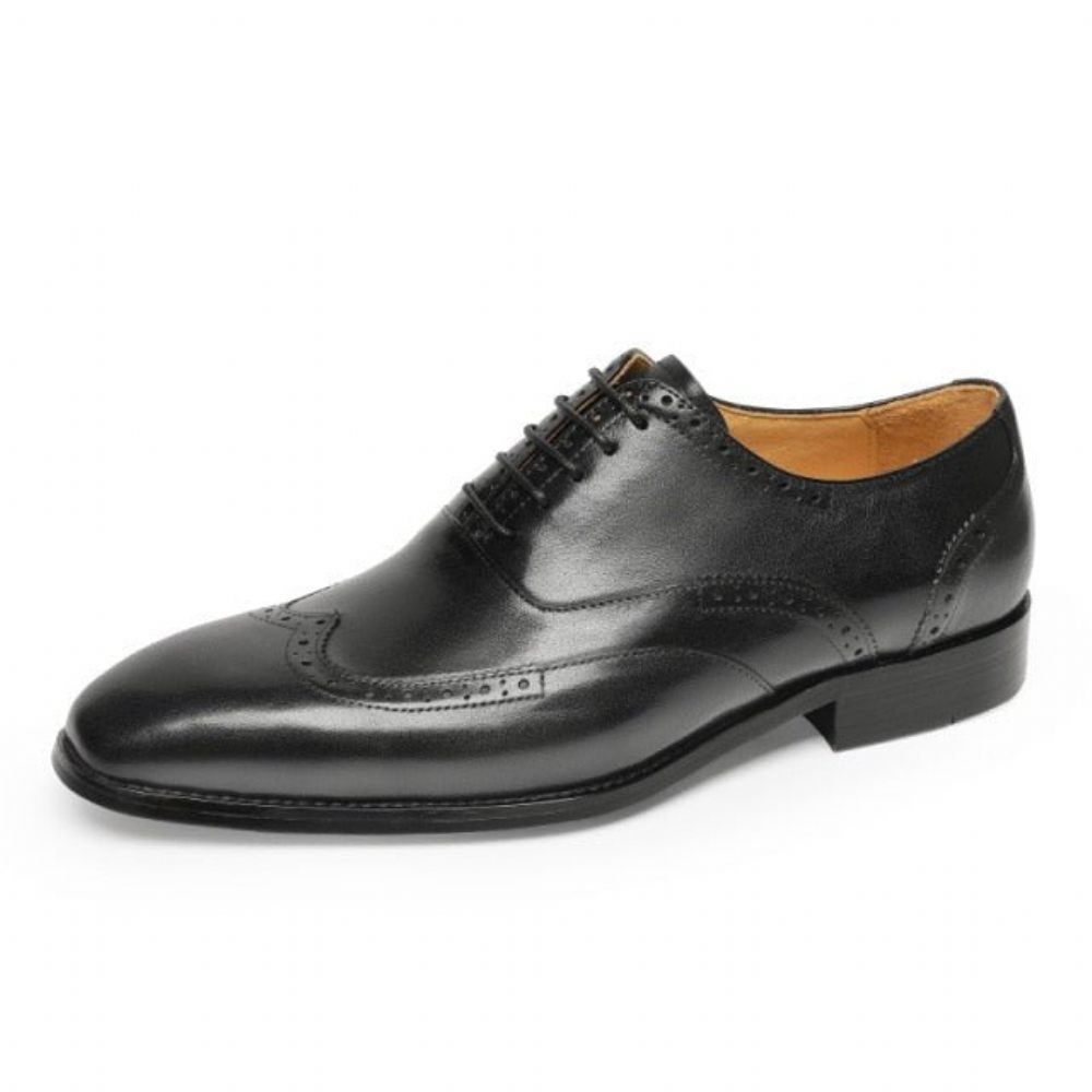 Chaussures Formelles Pour Hommes À Lacets Classiques Cuir Exotique - Noir 1