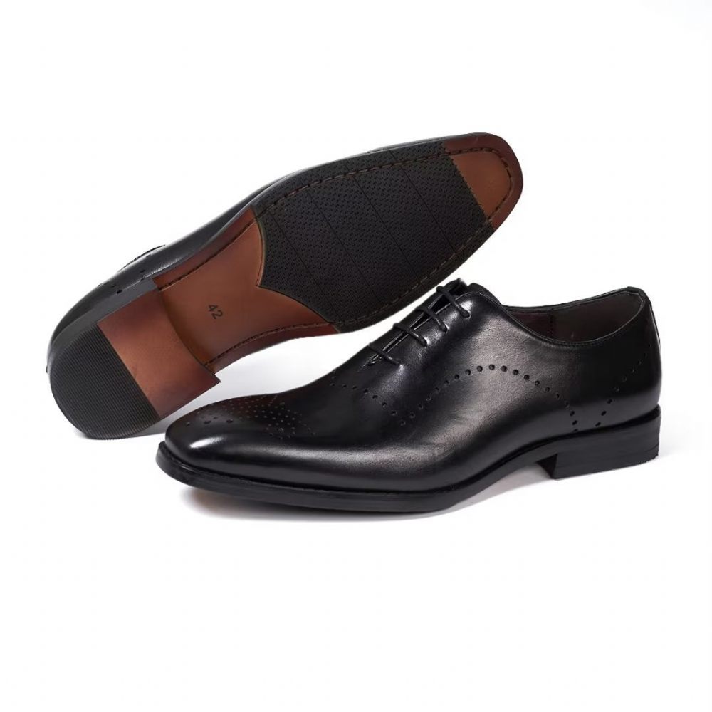 Chaussures Formelles Pour Hommes À Lacets Cuir Chic Professionnel - Noir