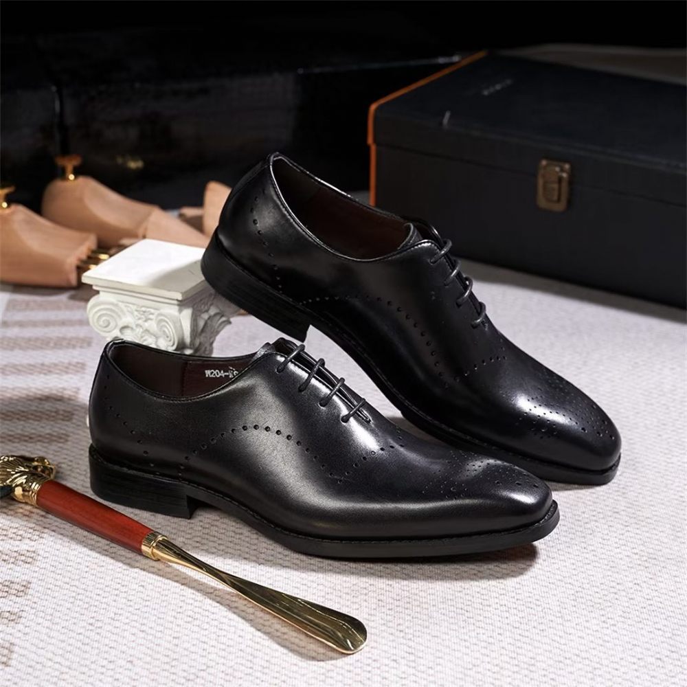 Chaussures Formelles Pour Hommes À Lacets Cuir Chic Professionnel - Noir