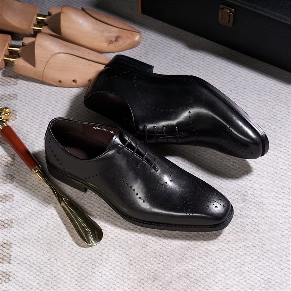 Chaussures Formelles Pour Hommes À Lacets Cuir Chic Professionnel - Noir