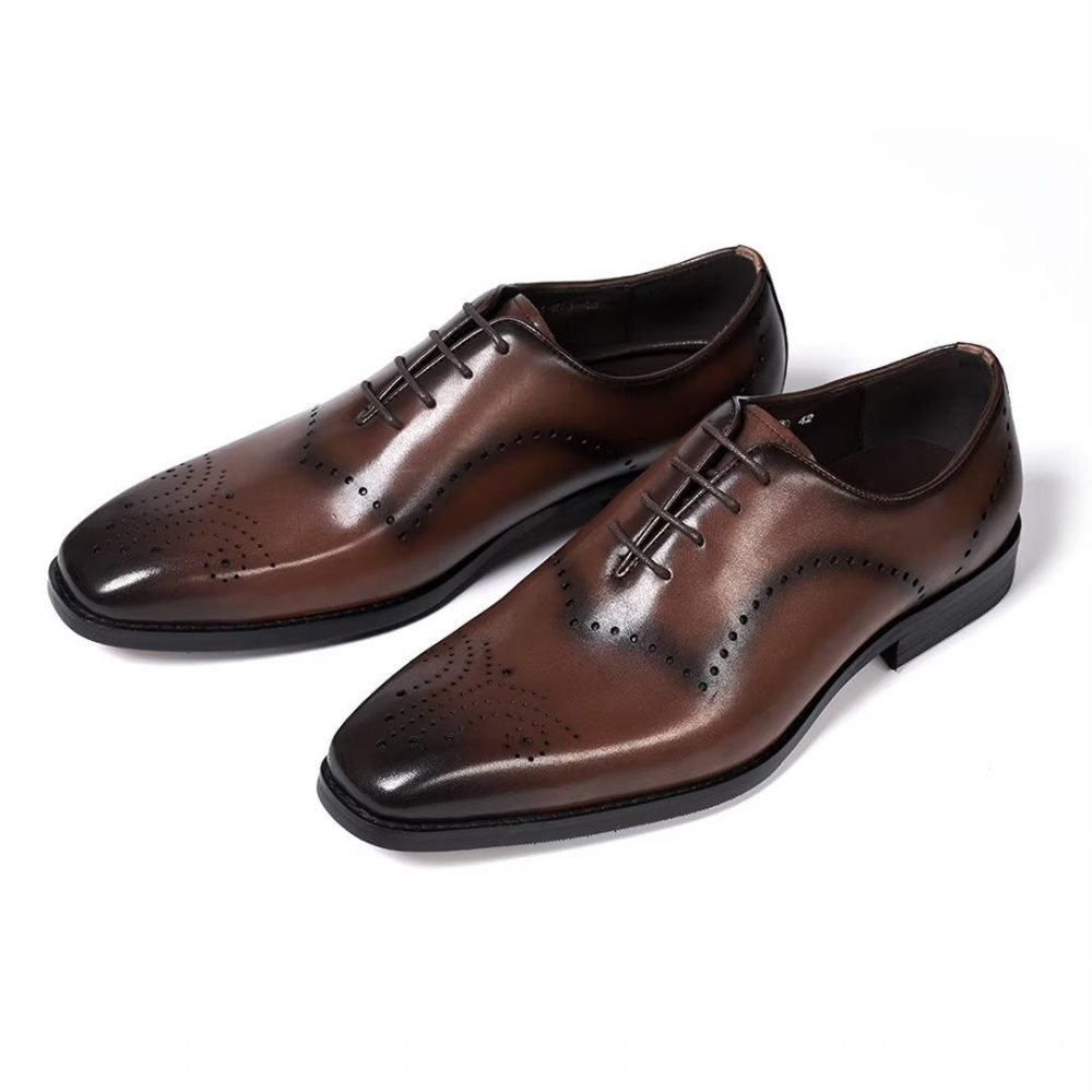 Chaussures Formelles Pour Hommes À Lacets Cuir Chic Professionnel - Marron