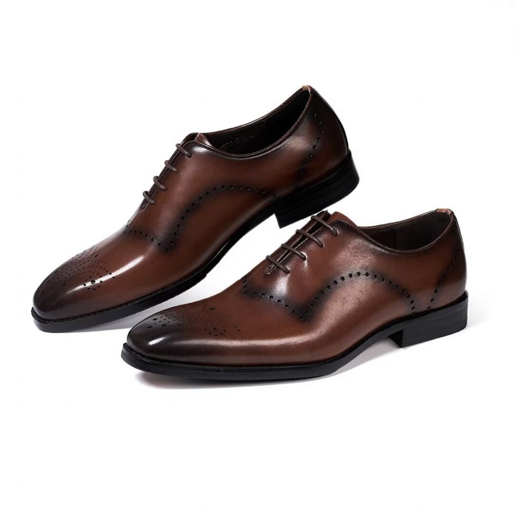 Chaussures Formelles Pour Hommes À Lacets Cuir Chic Professionnel - Marron