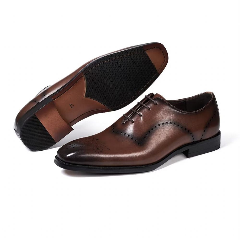 Chaussures Formelles Pour Hommes À Lacets Cuir Chic Professionnel - Marron