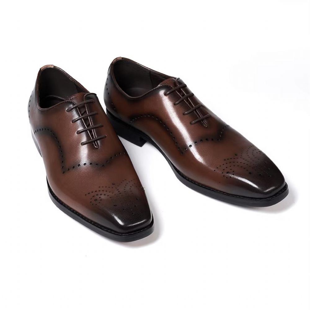 Chaussures Formelles Pour Hommes À Lacets Cuir Chic Professionnel - Marron