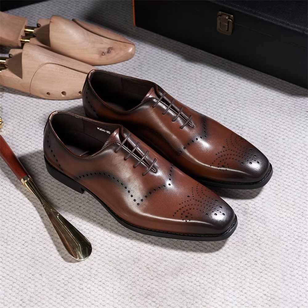 Chaussures Formelles Pour Hommes À Lacets Cuir Chic Professionnel - Marron