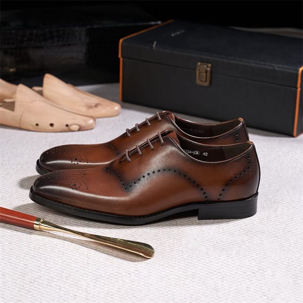 Chaussures Formelles Pour Hommes À Lacets Cuir Chic Professionnel - Marron