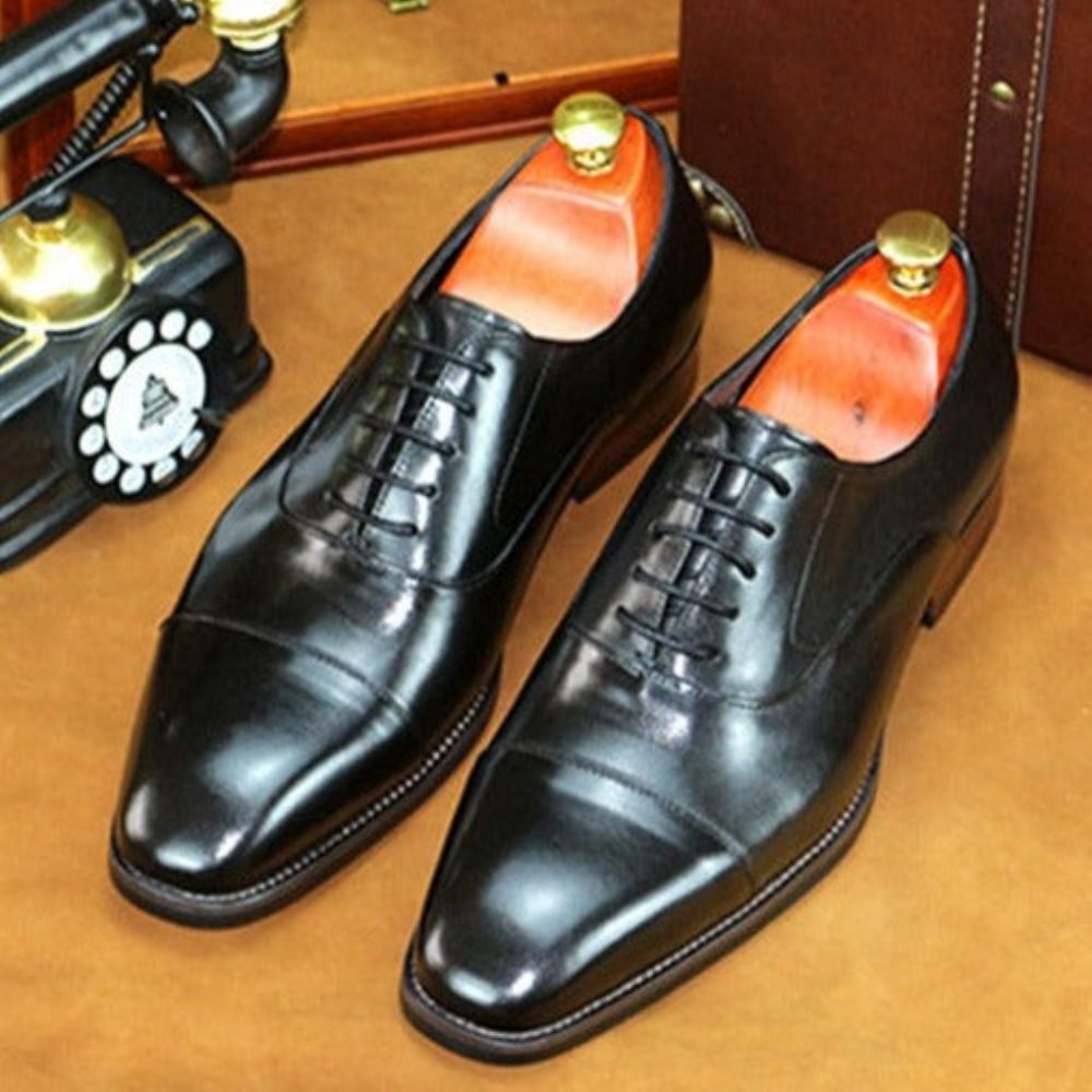 Chaussures Formelles Pour Hommes À Lacets Cuir Richelieu - Noir