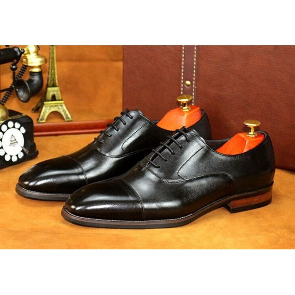 Chaussures Formelles Pour Hommes À Lacets Cuir Richelieu - Noir