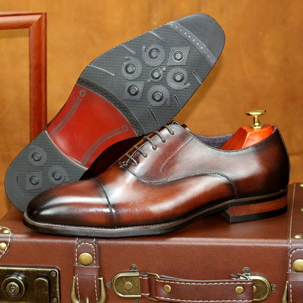 Chaussures Formelles Pour Hommes À Lacets Cuir Richelieu - Café