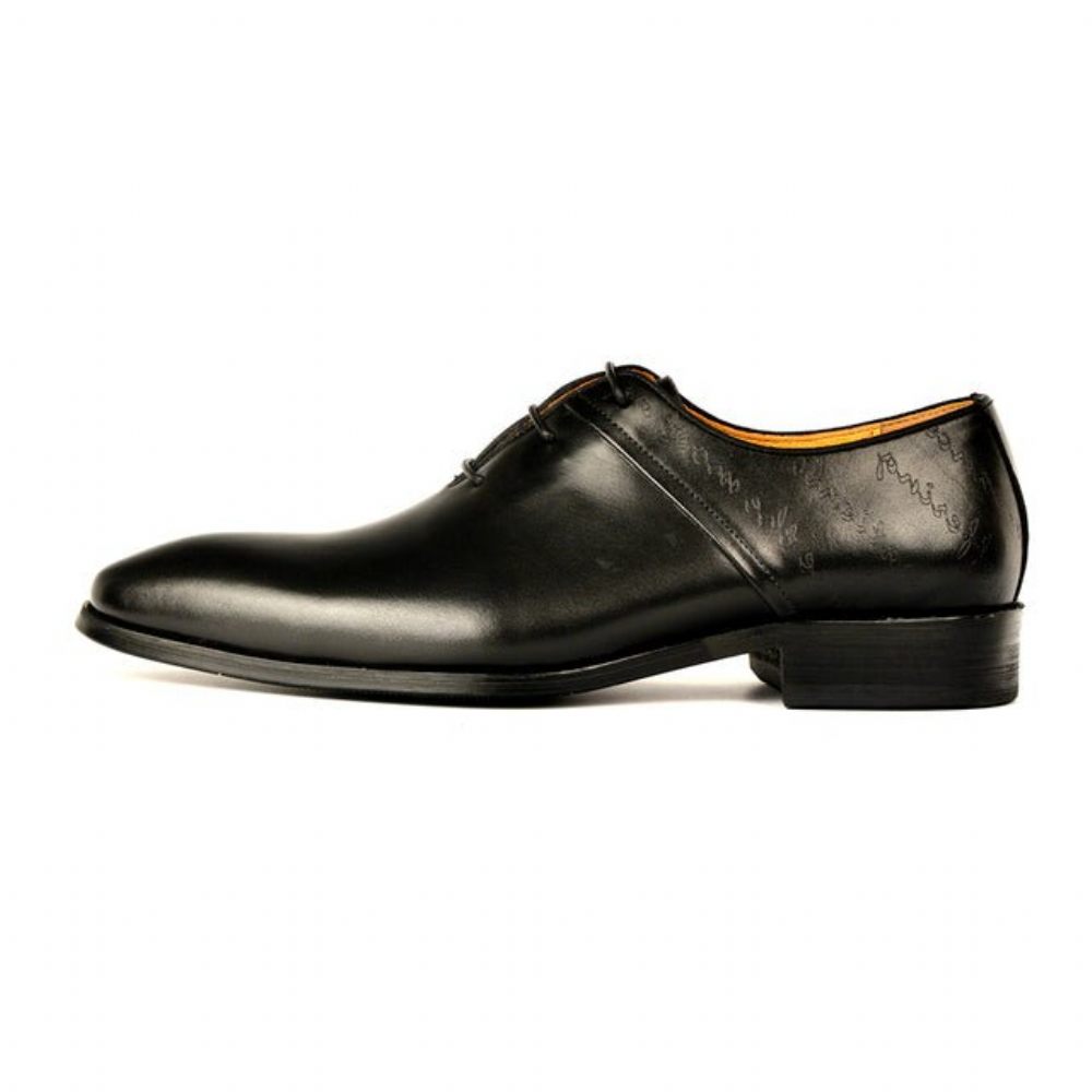 Chaussures Formelles Pour Hommes À Lacets Mariée Bout Pointu - Noir