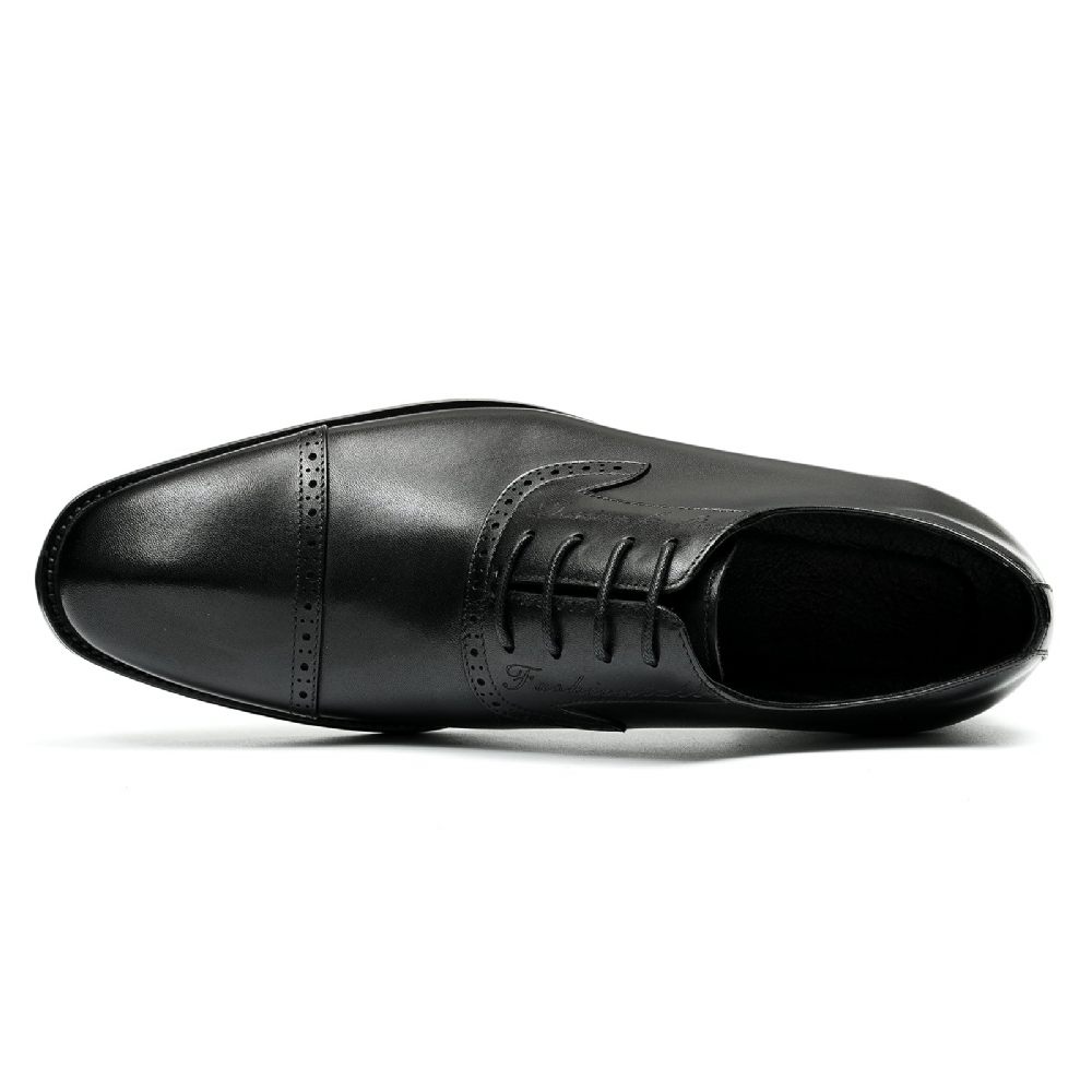 Chaussures Formelles Pour Hommes Luxe Cuir Exotique À Bout Pointu Oxford - Noir