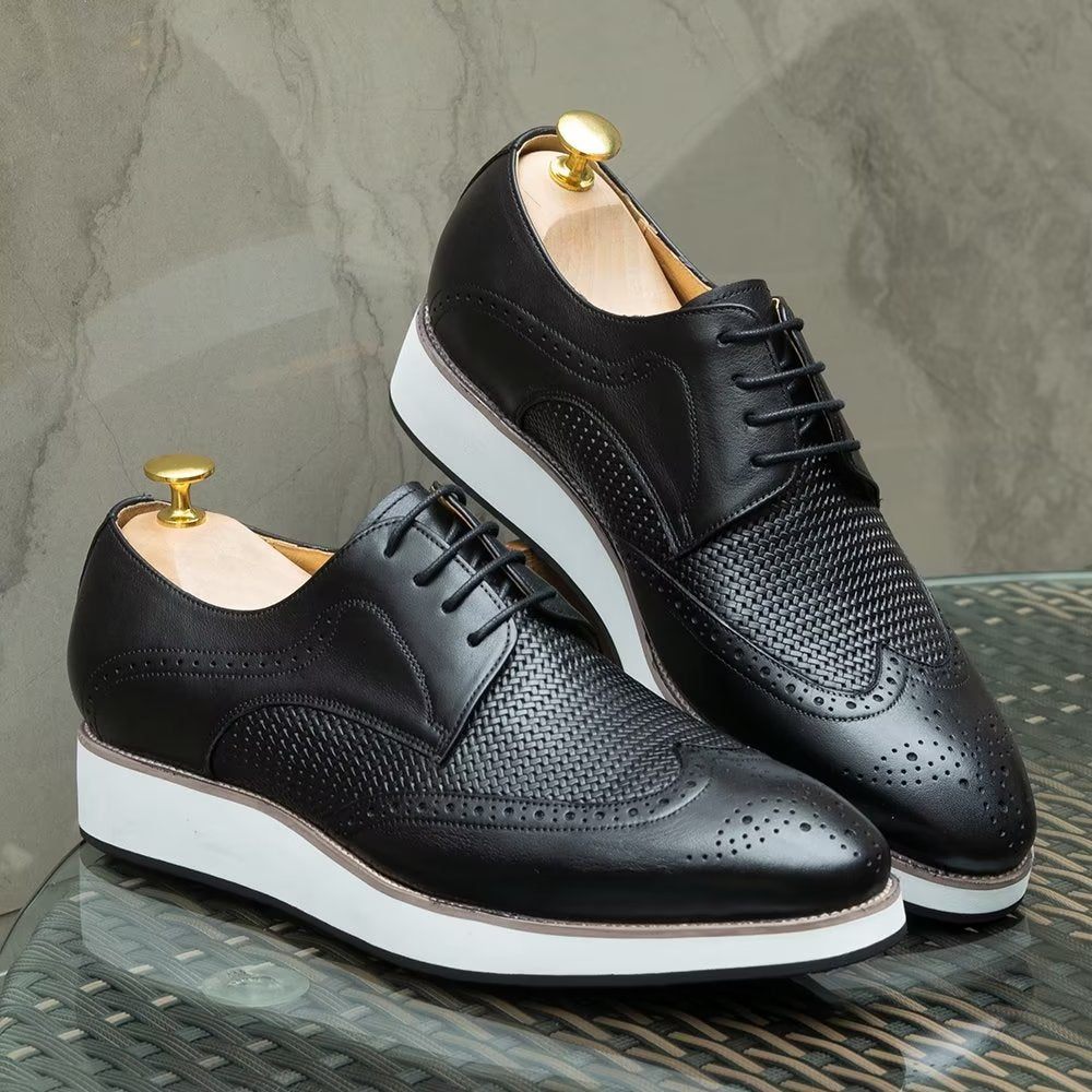 Chaussures Formelles Pour Hommes Luxe À Motif Exotique Derby - Noir