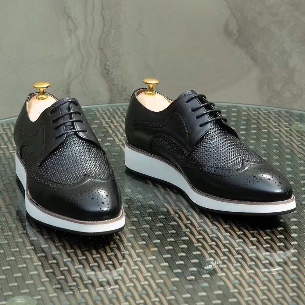 Chaussures Formelles Pour Hommes Luxe À Motif Exotique Derby - Noir