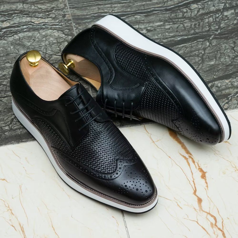 Chaussures Formelles Pour Hommes Luxe À Motif Exotique Derby - Noir