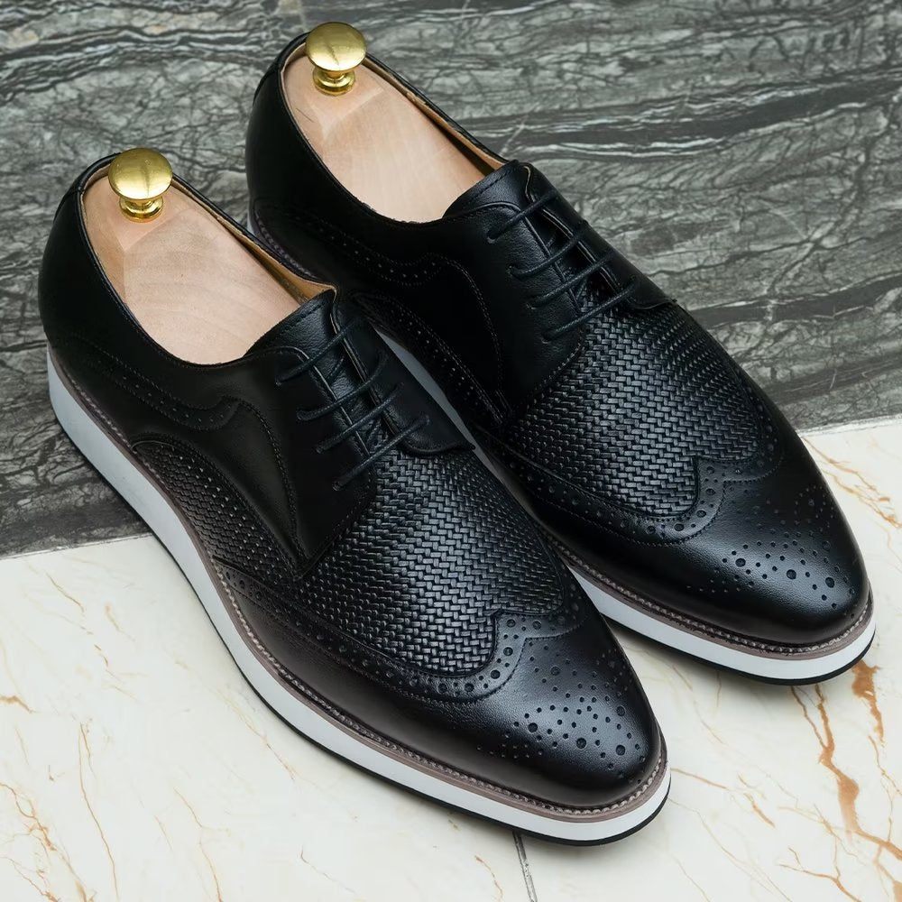 Chaussures Formelles Pour Hommes Luxe À Motif Exotique Derby - Noir