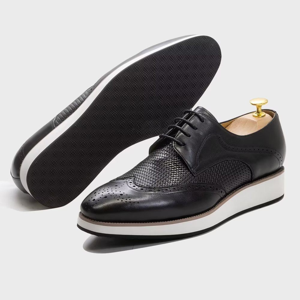 Chaussures Formelles Pour Hommes Luxe À Motif Exotique Derby - Noir