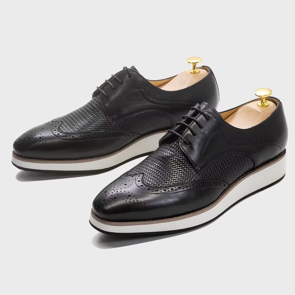 Chaussures Formelles Pour Hommes Luxe À Motif Exotique Derby - Noir