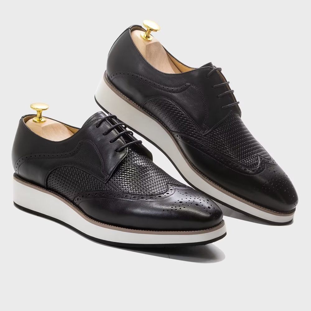 Chaussures Formelles Pour Hommes Luxe À Motif Exotique Derby - Noir