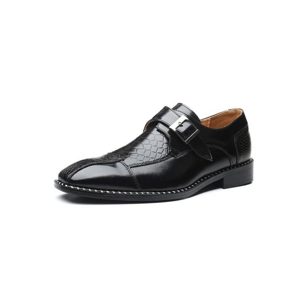 Chaussures Formelles Pour Hommes Mariage À Bout Pointu Cuir Serpent Chic