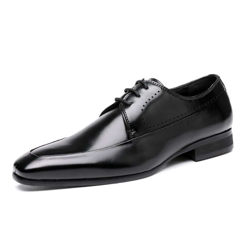 Chaussures Formelles Pour Hommes Mariage À Bout Pointu Cuir Serpent Chic - Noir