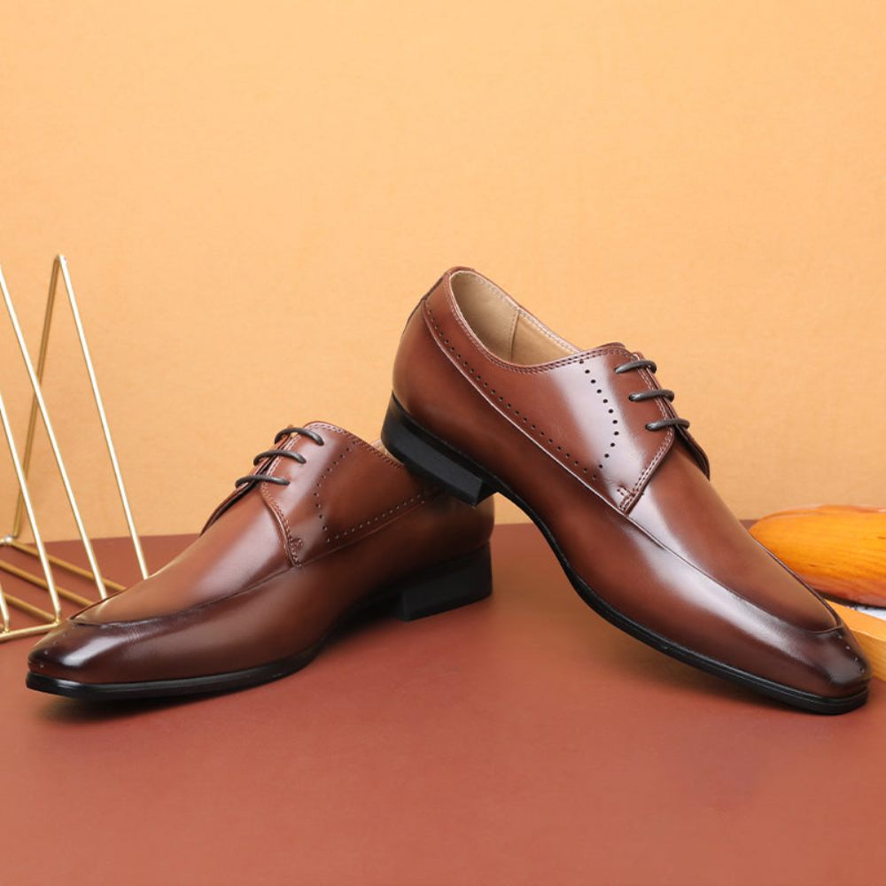 Chaussures Formelles Pour Hommes Mariage À Bout Pointu Cuir Serpent Chic - Noir