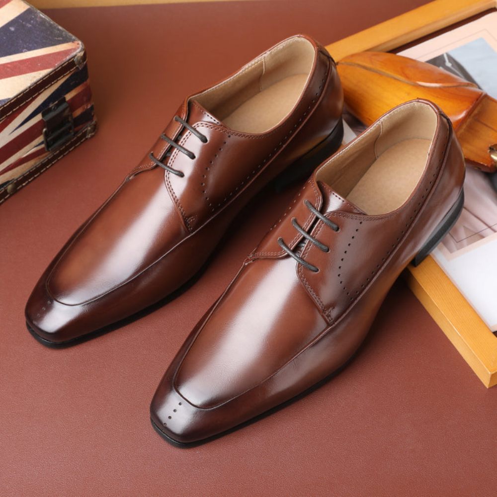 Chaussures Formelles Pour Hommes Mariage À Bout Pointu Cuir Serpent Chic - Noir