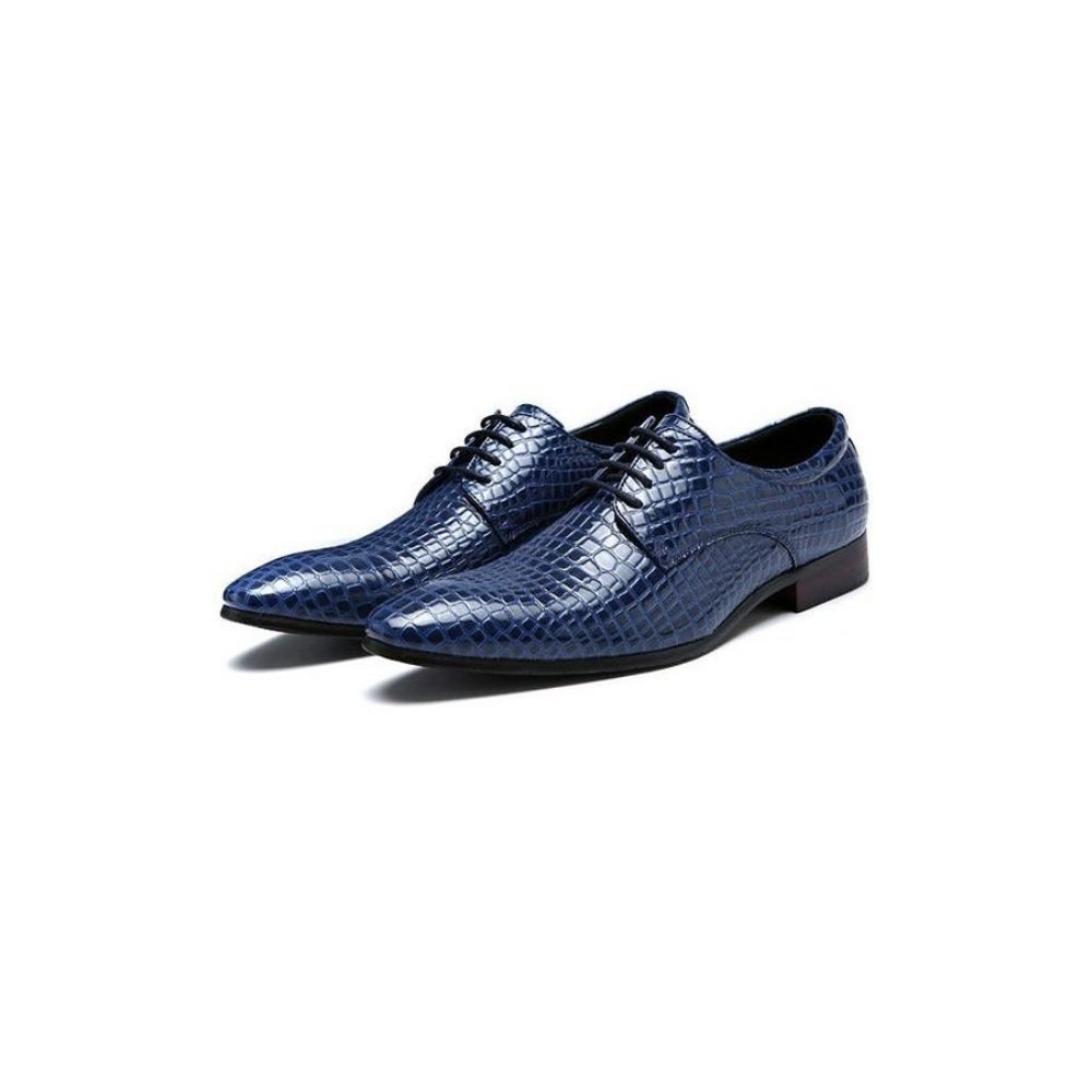 Chaussures Formelles Pour Hommes Mariage À Bout Pointu Relief - Bleu