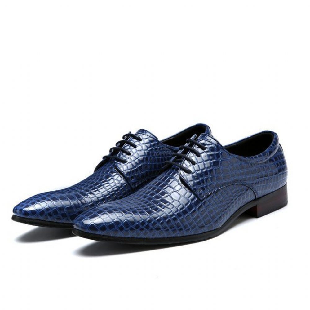 Chaussures Formelles Pour Hommes Mariage À Bout Pointu Relief - Bleu